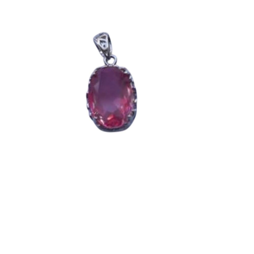 Pink Topaz sterling silver pendent